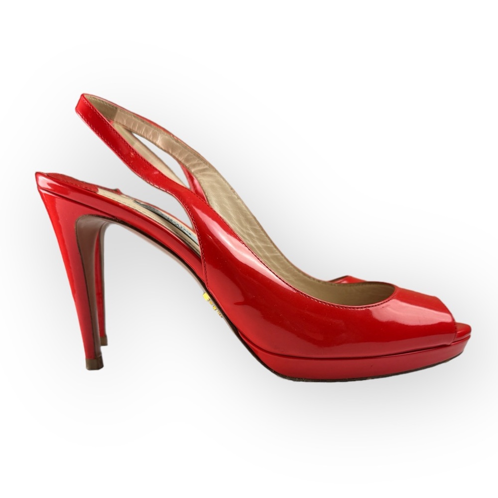 Prada Patent Leather Slingback Heels